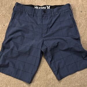 Hurley Men's Navy Checkered Shorts